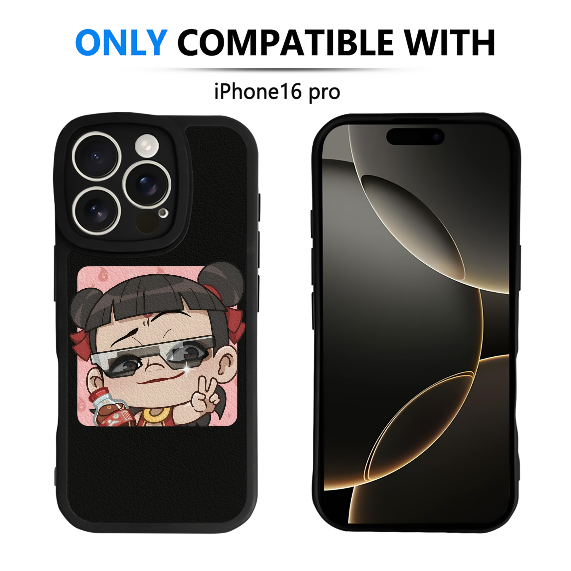 （画像用） Ne Zha 2 ナタ 魔童の大暴れ 【iPhone 16シリーズ対応】シリコンスマホケース（レザー調） 材質：シリコン